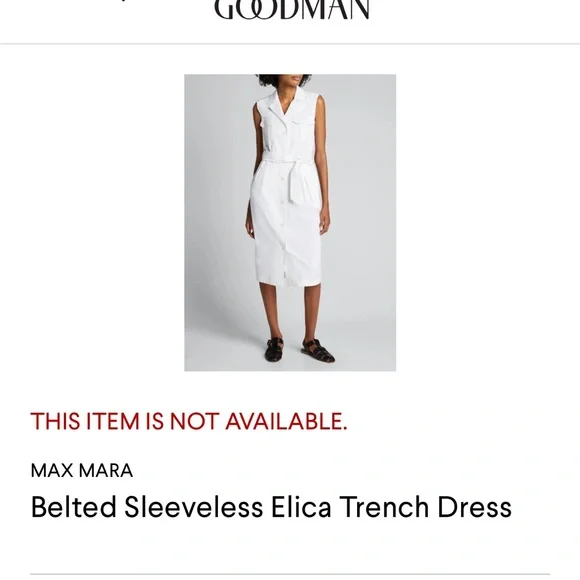 Max Mara Belted Sleeveless Elica Trench Dress - Picture 2 of 7